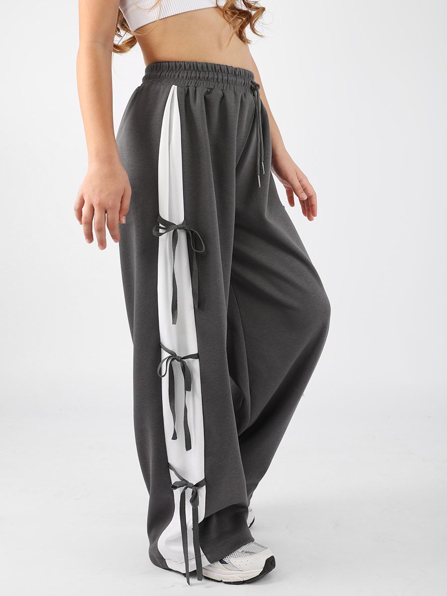 Брюки для девочки Соль&Перец SP2733 - серый/белый