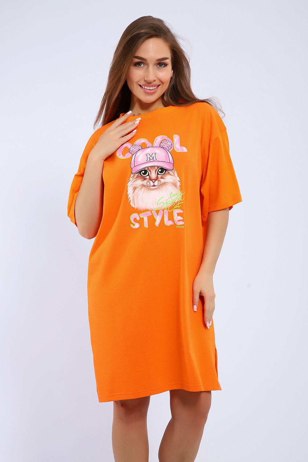 Платье ЕПЛ-1058 - оранжевый
