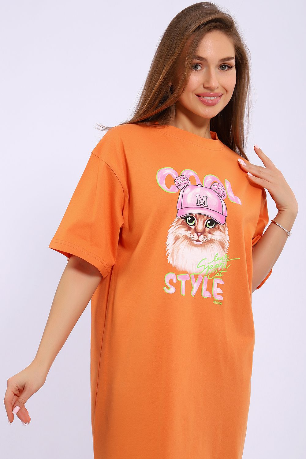 Платье ЕПЛ-1058 - темно-оранжевый