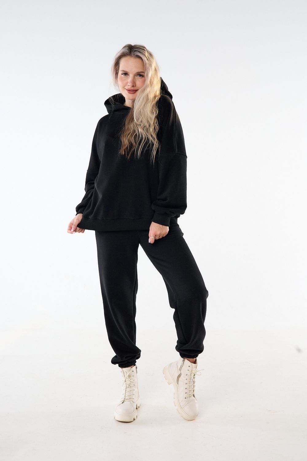 Костюм женский утепленный с начесом КСЖТ - черный