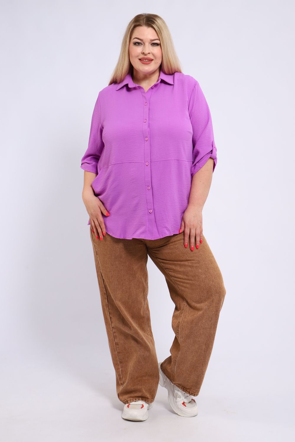 Женская рубашка 31964 - сирень