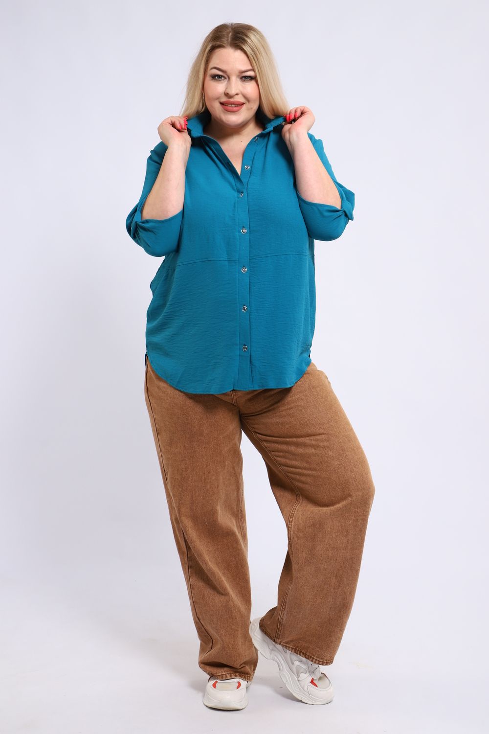 Женская рубашка 31964 - изумруд