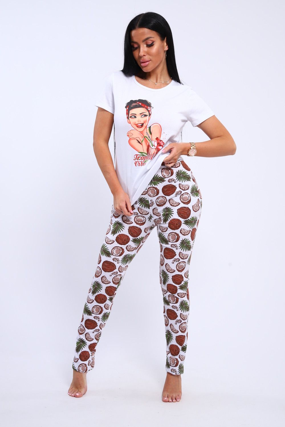 Пижама с брюками GIRL - белый