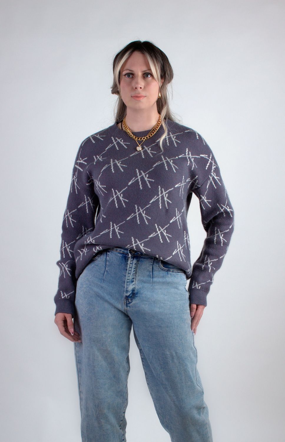 Джемпер Штрихи арт.1897 - темно-серый