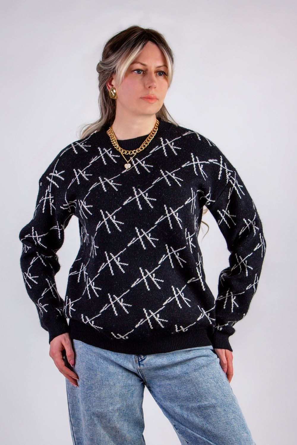 Джемпер Штрихи арт.1897 - черный