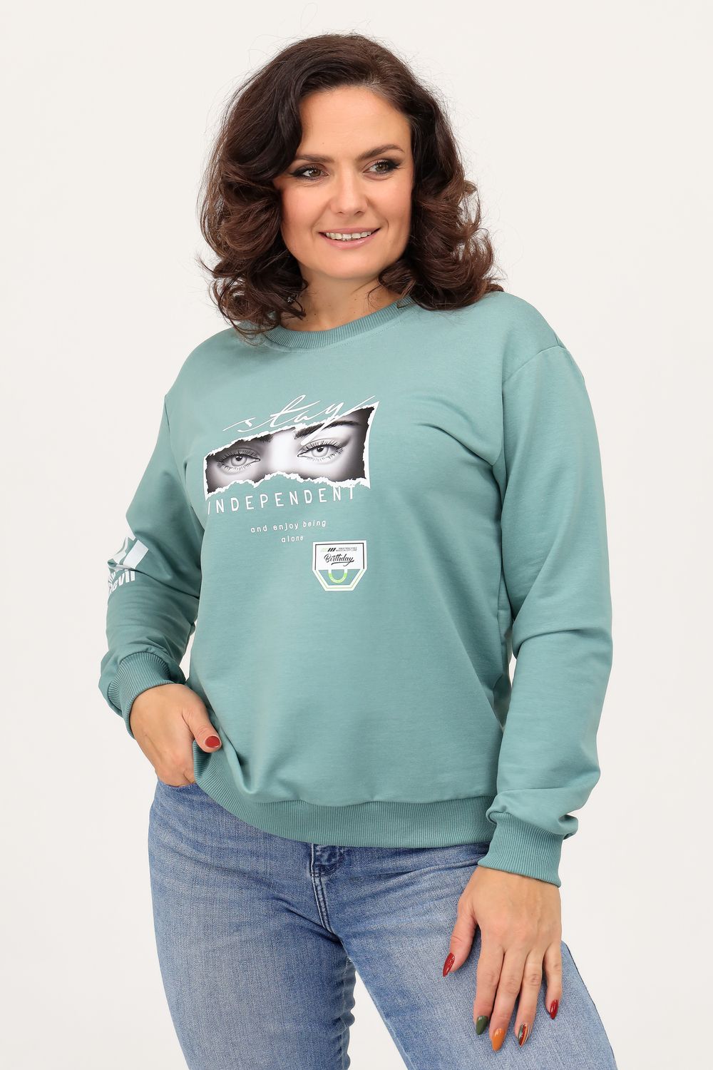 Свитшот женский 88515 - оливковый