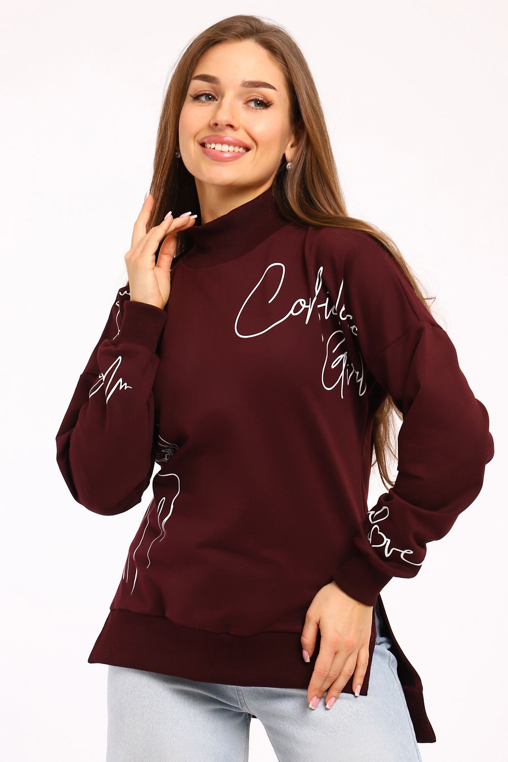 Толстовка женская 88526 - бордовый