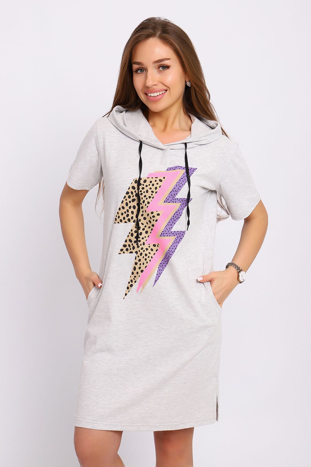 Платье ЕПЛ-1065 - светло серый