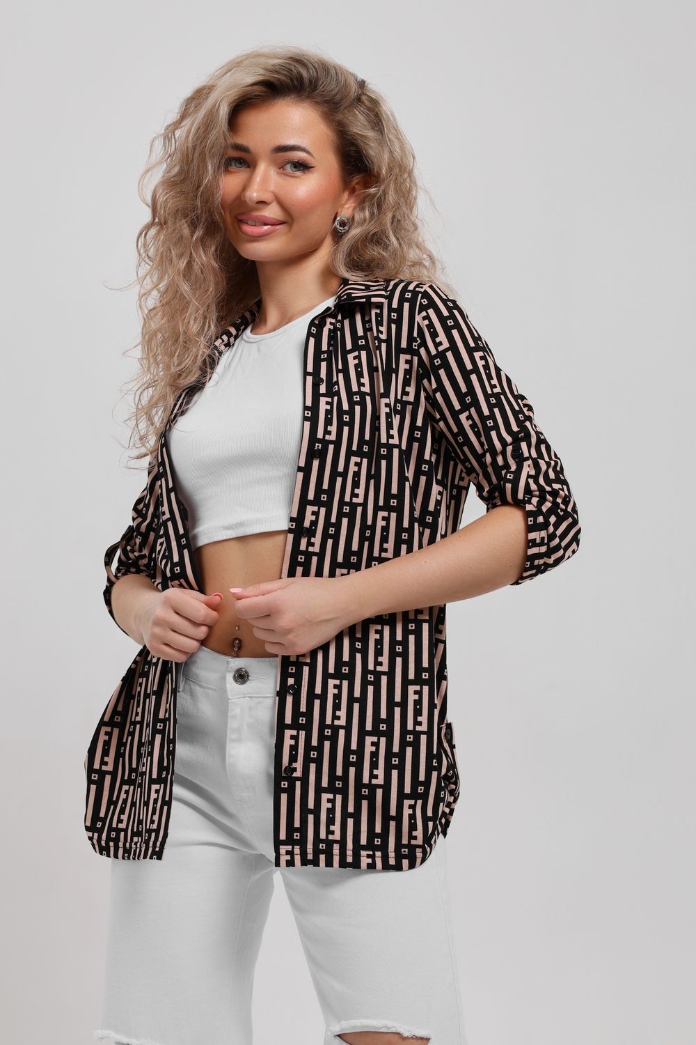 Рубашка 53028 - светло-бежевый