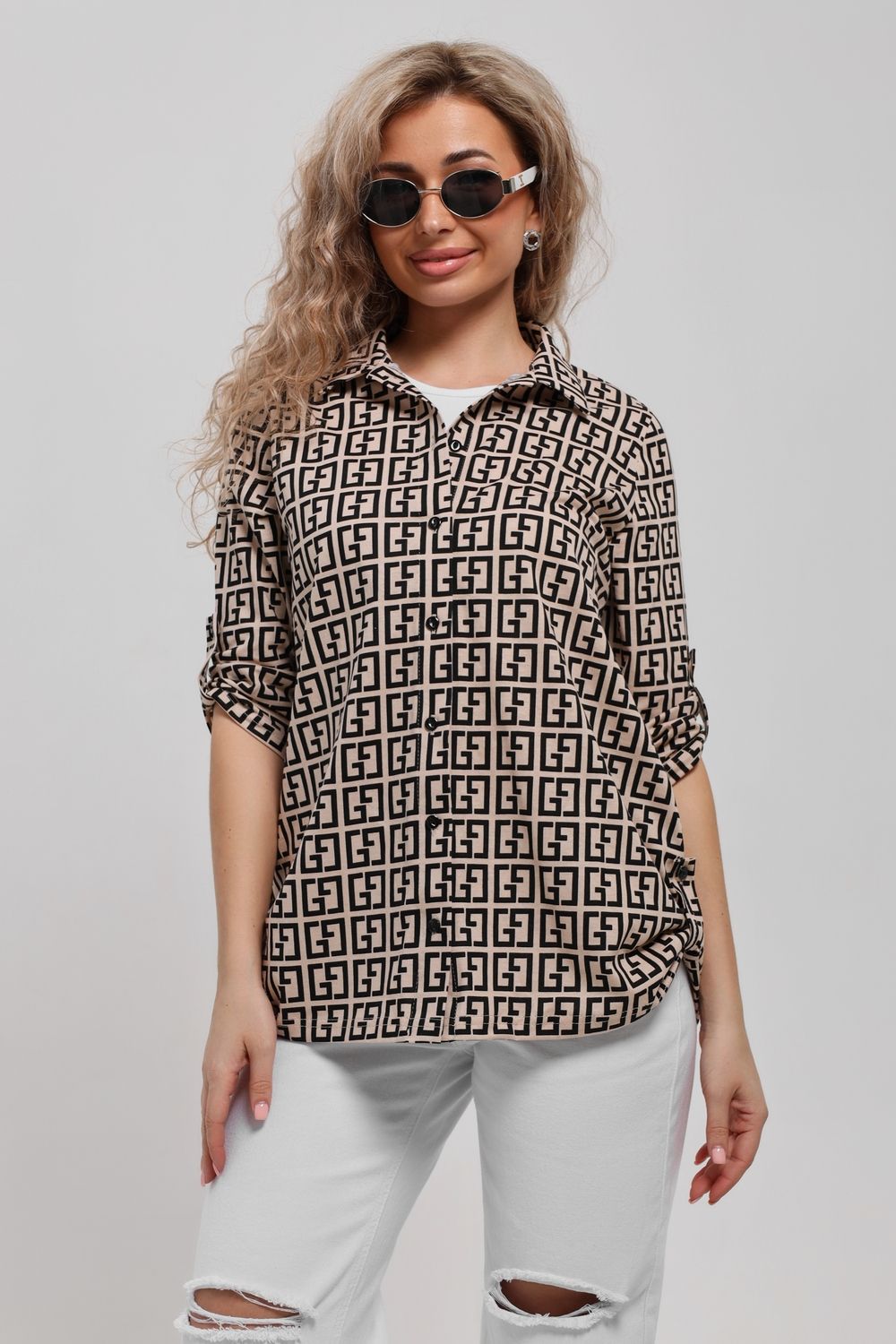 Рубашка 53027 - молочный