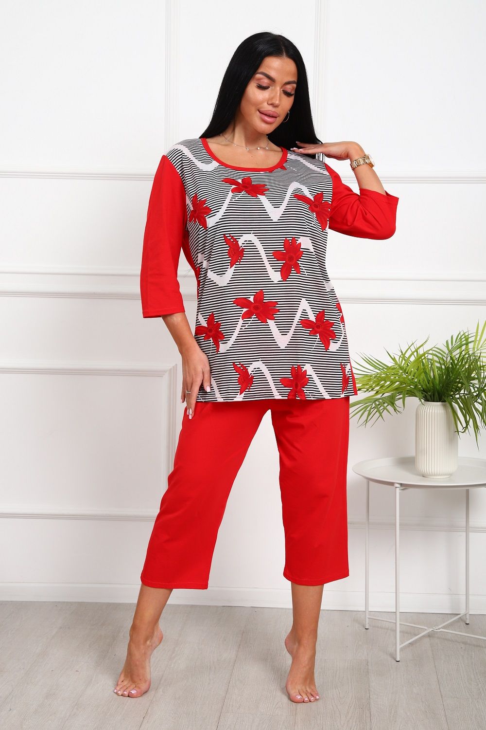 1060 Костюм женский домашний - красный