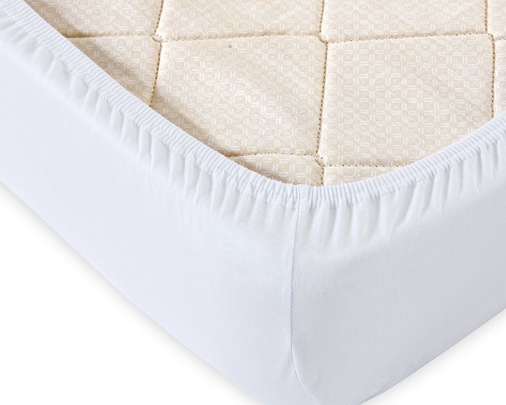 Трикотажная простынь на резинке - белый