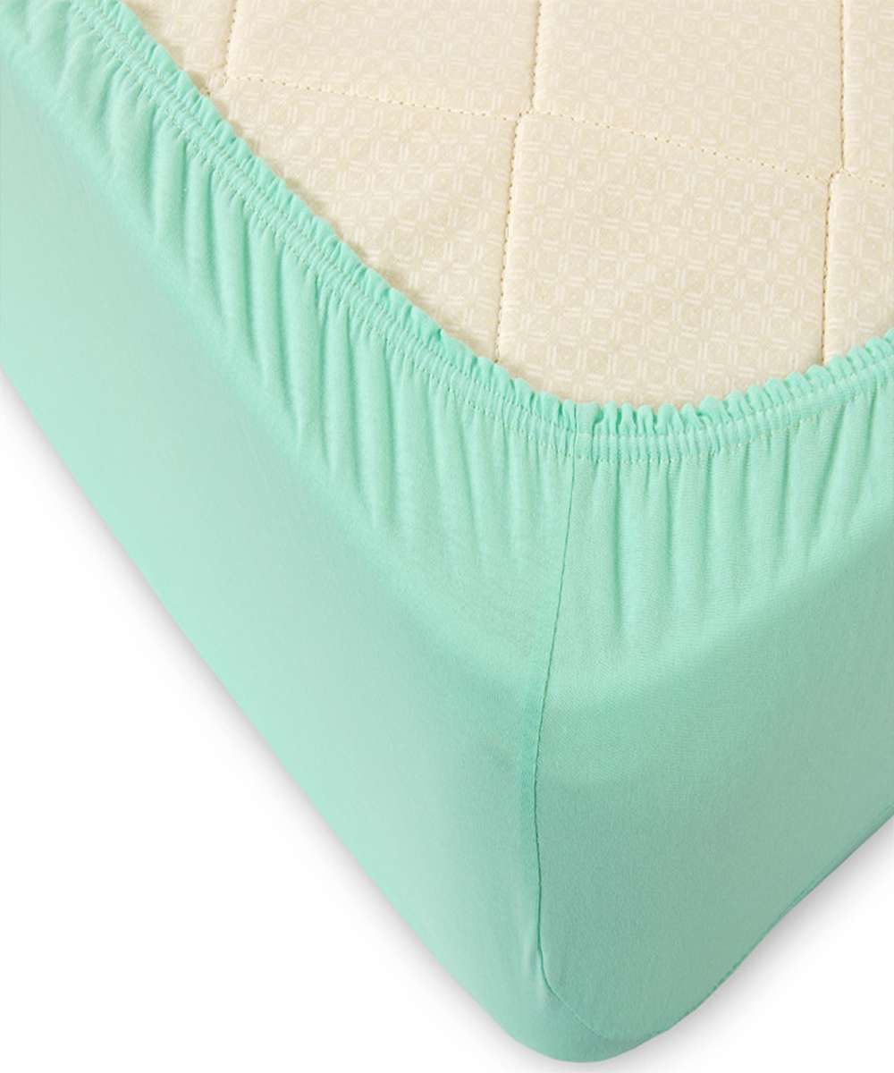 Трикотажная простынь на резинке - мята