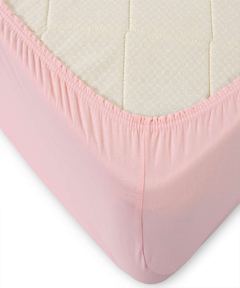 Трикотажная простынь на резинке - розовый