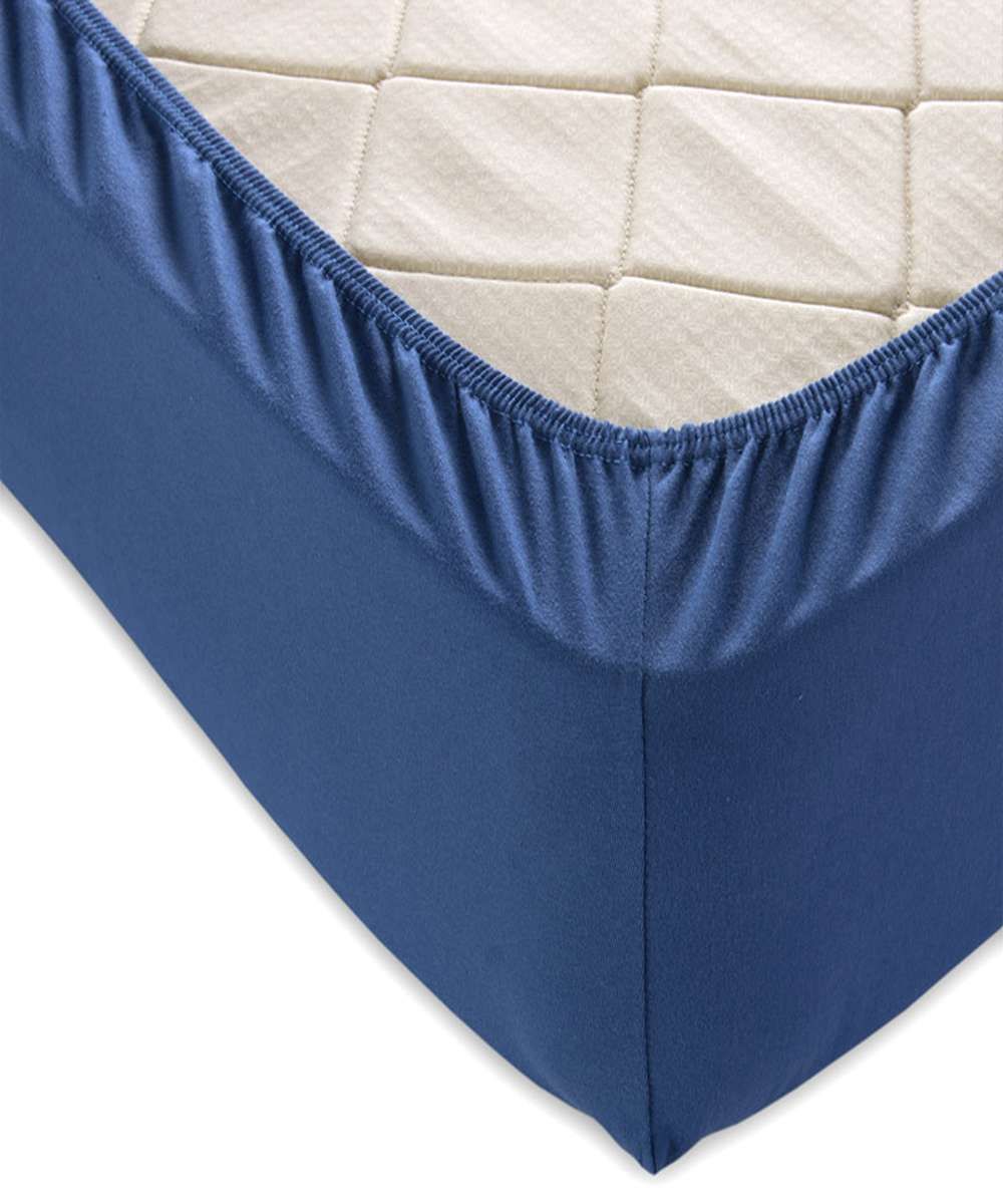 Трикотажная простынь на резинке - индиго