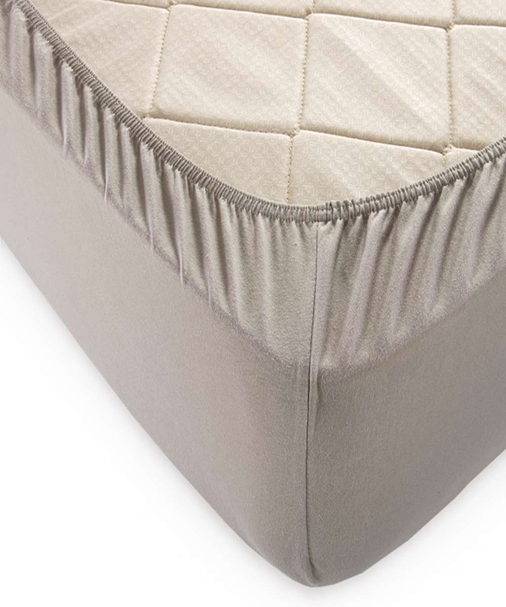 Трикотажная простынь на резинке - какао