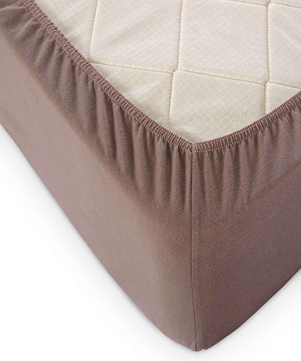 Трикотажная простынь на резинке - мокко