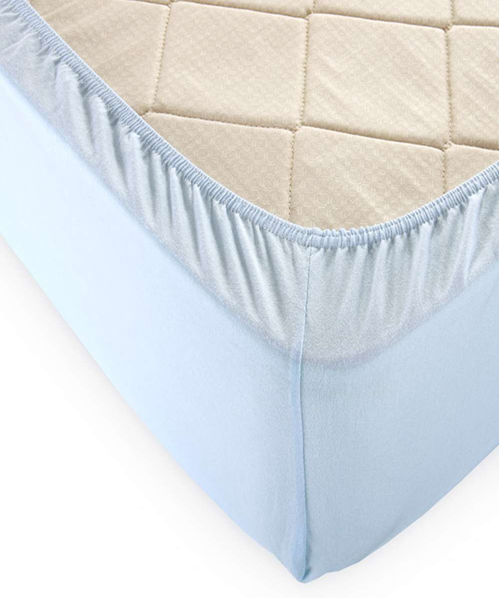 Трикотажная простынь на резинке - небесный