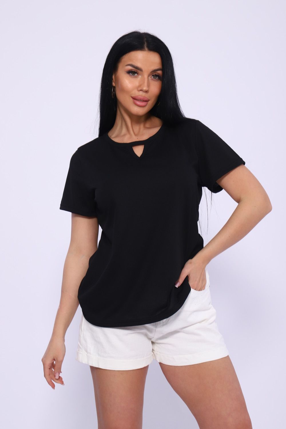 33603 Футболка женская - черный