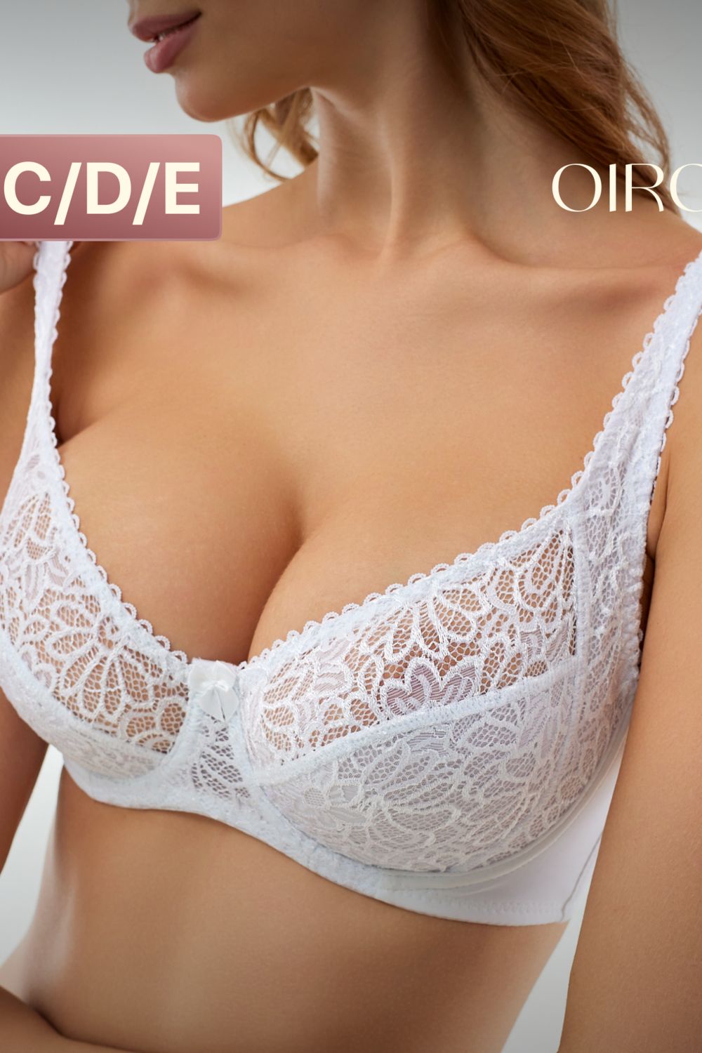 Бюстгальтер 71211 OIRO кружевной мягкая чаша 1 шт - белый
