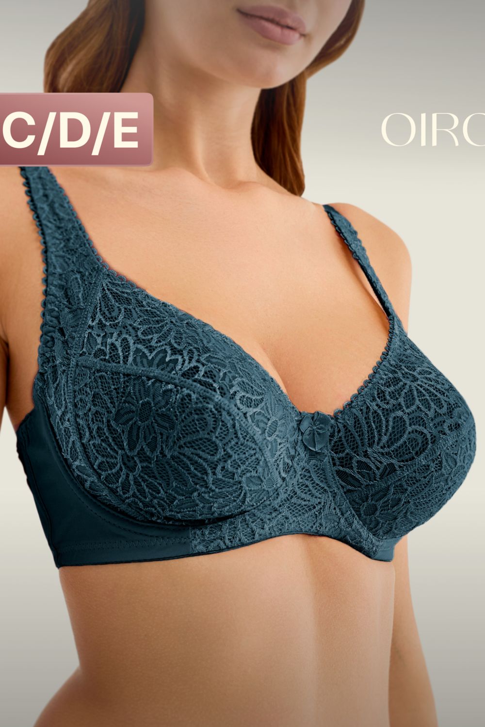 Бюстгальтер 71211 OIRO кружевной мягкая чаша 1 шт - изумрудный