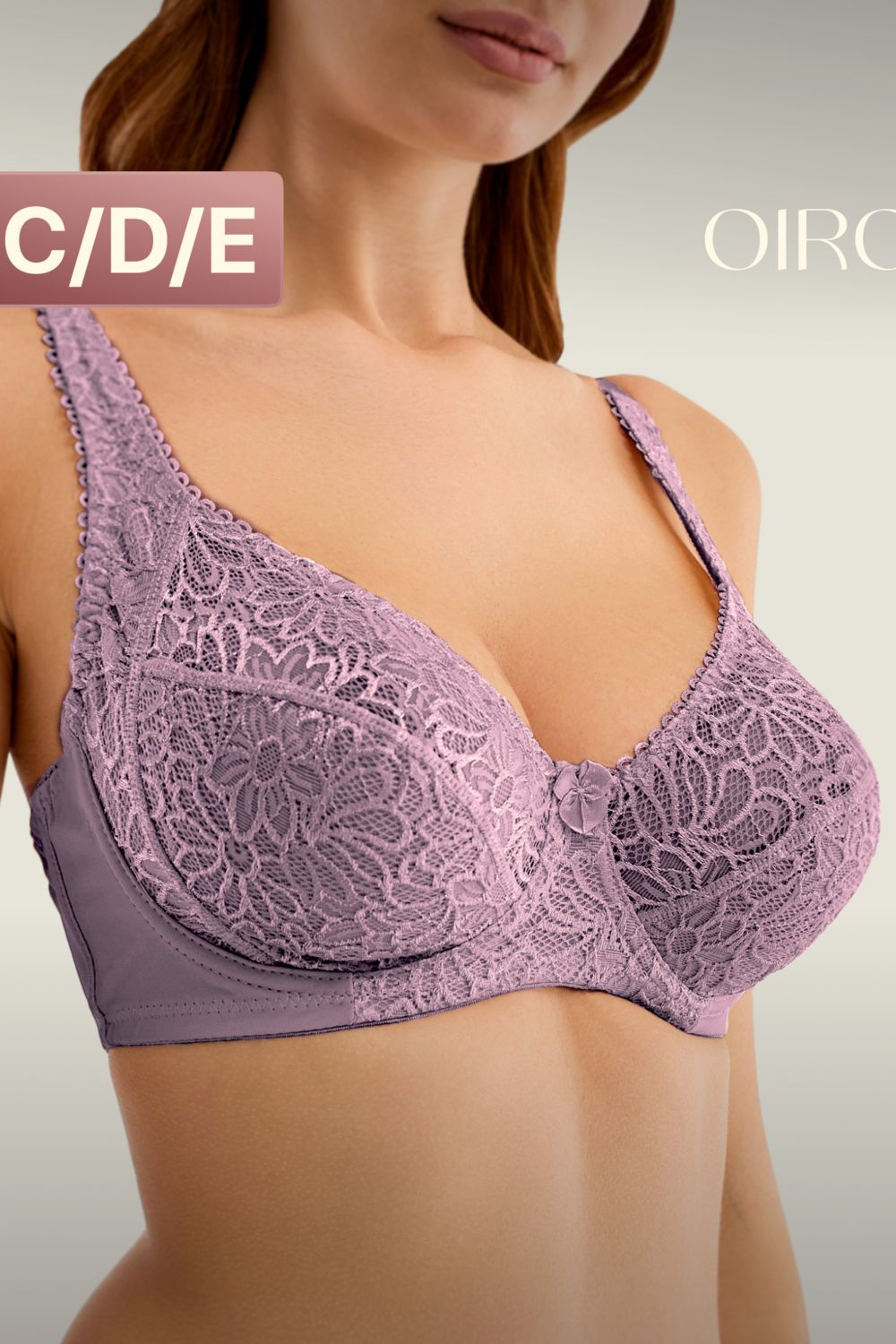 Бюстгальтер 71211 OIRO кружевной мягкая чаша 1 шт - фиолетовый