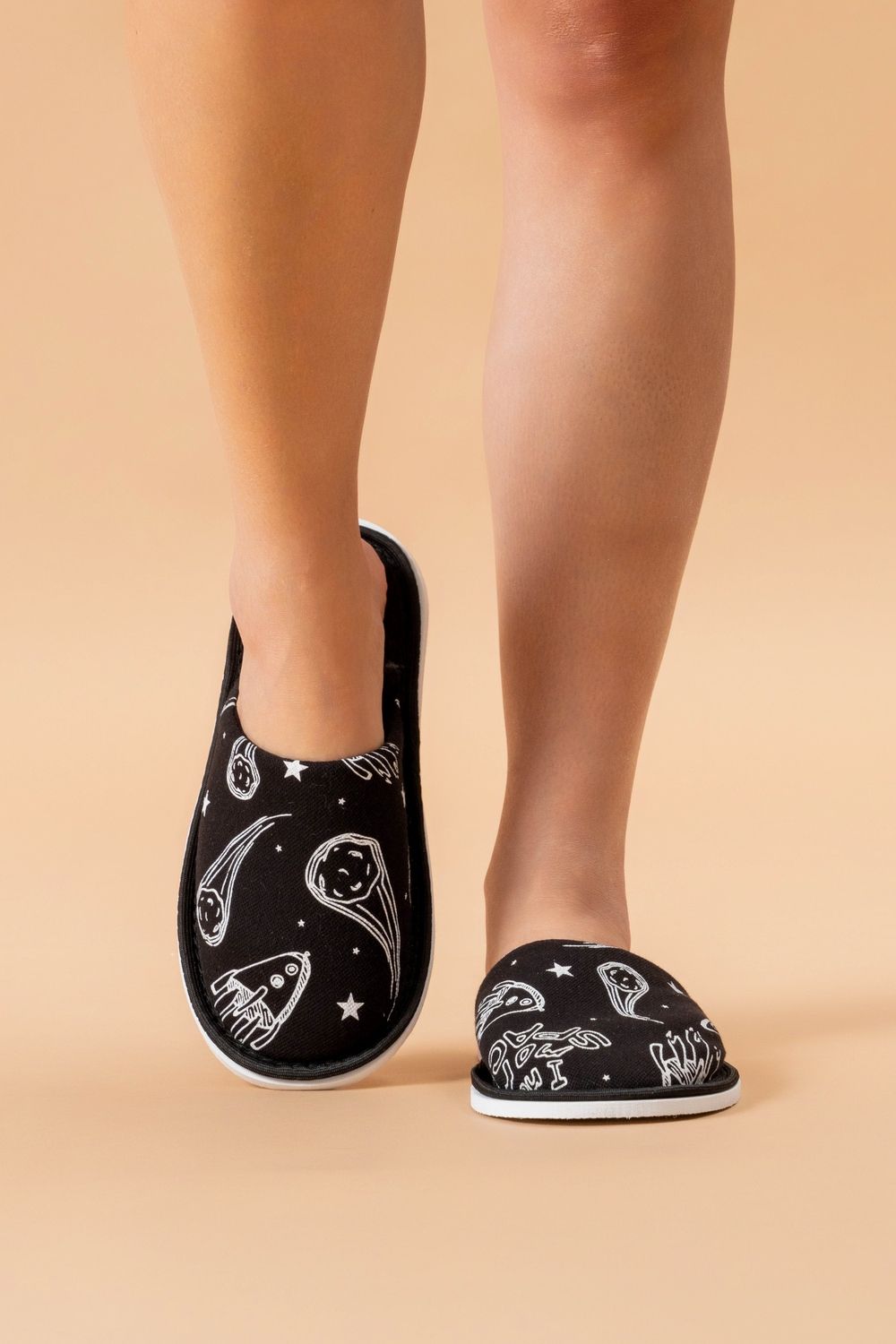 Тапочки домашние С-6ДМ(мл)-МР/ - космос/черный