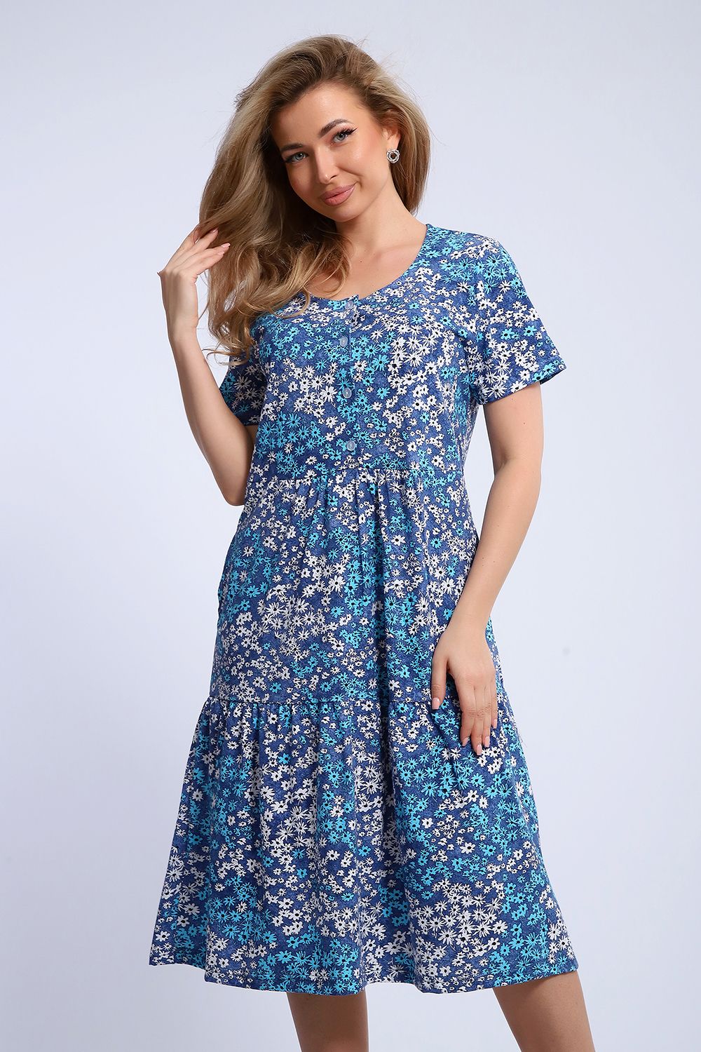 Платье с застежкой 51191 - джинс