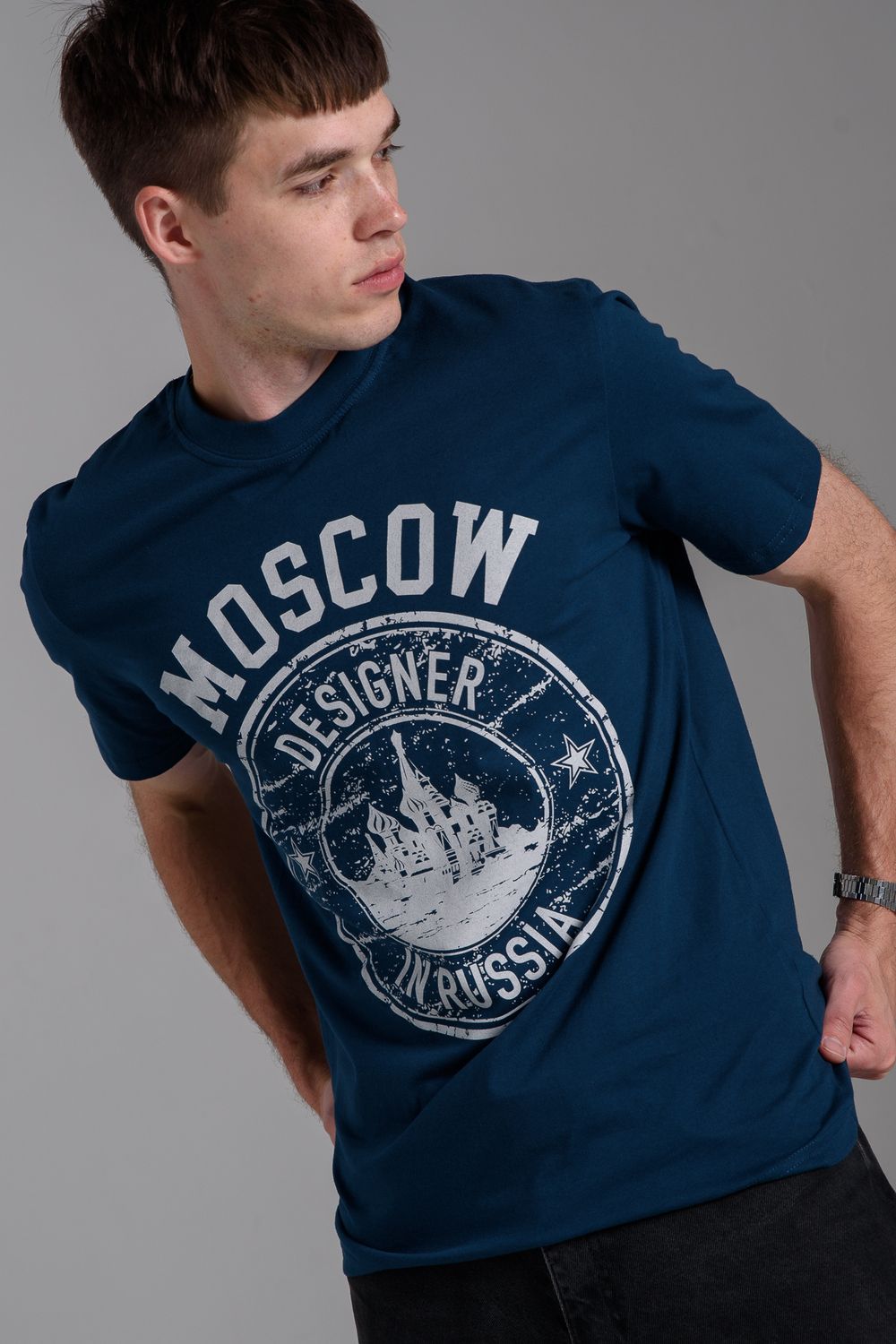Футболка мужская 8503/1 - изумруд+Москва