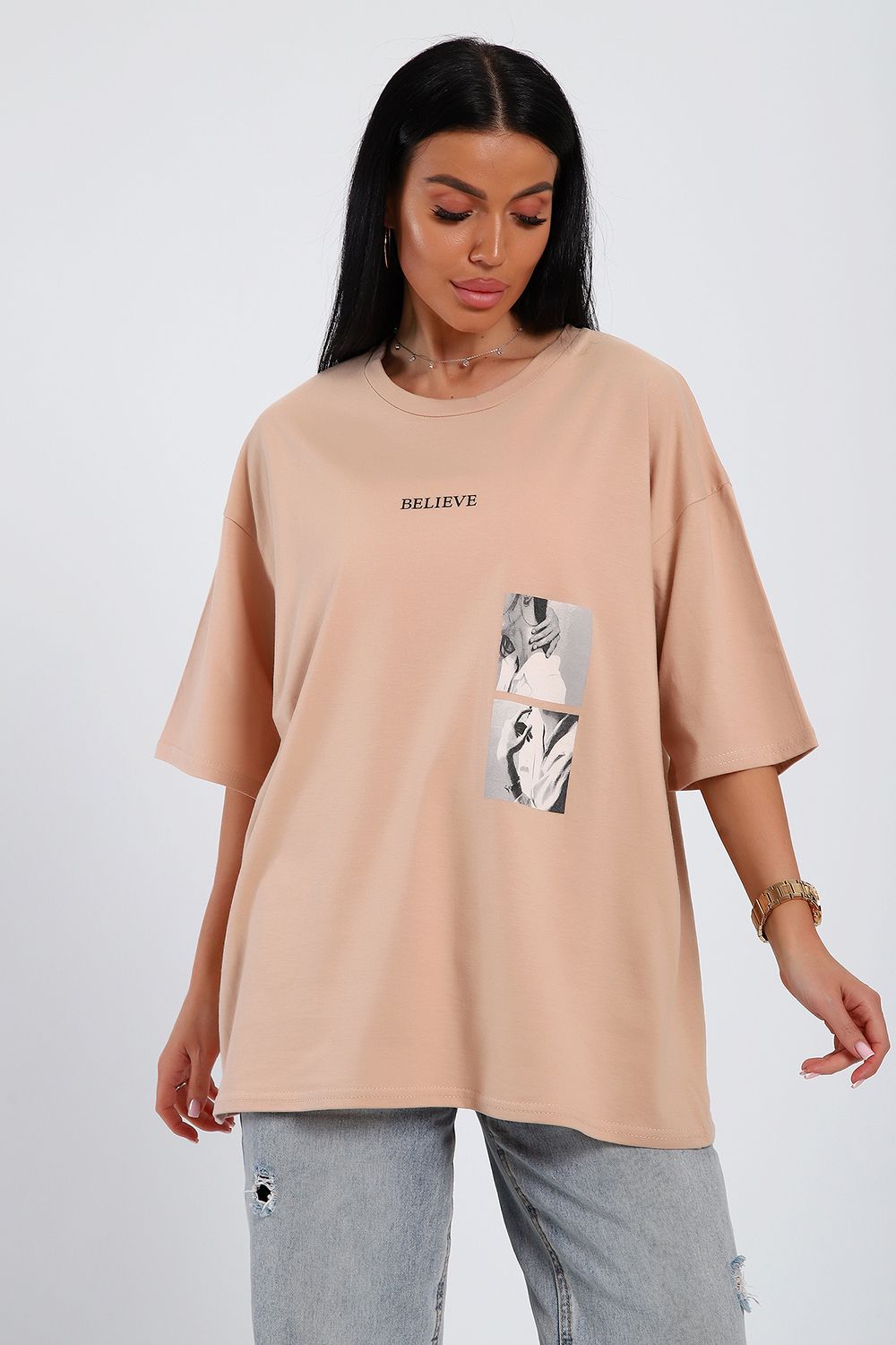 Футболка женская 82088 - пудровый