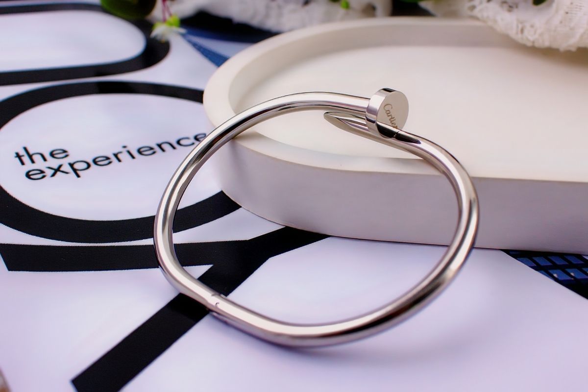 Стальной браслет Картье Гвоздь + Подарок - серебро