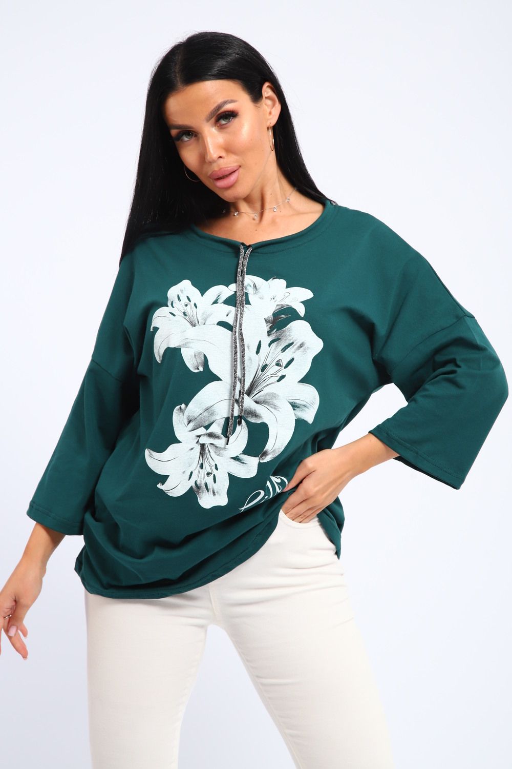 Туника женская со спущенным рукавом 20518 - темно-лазурный