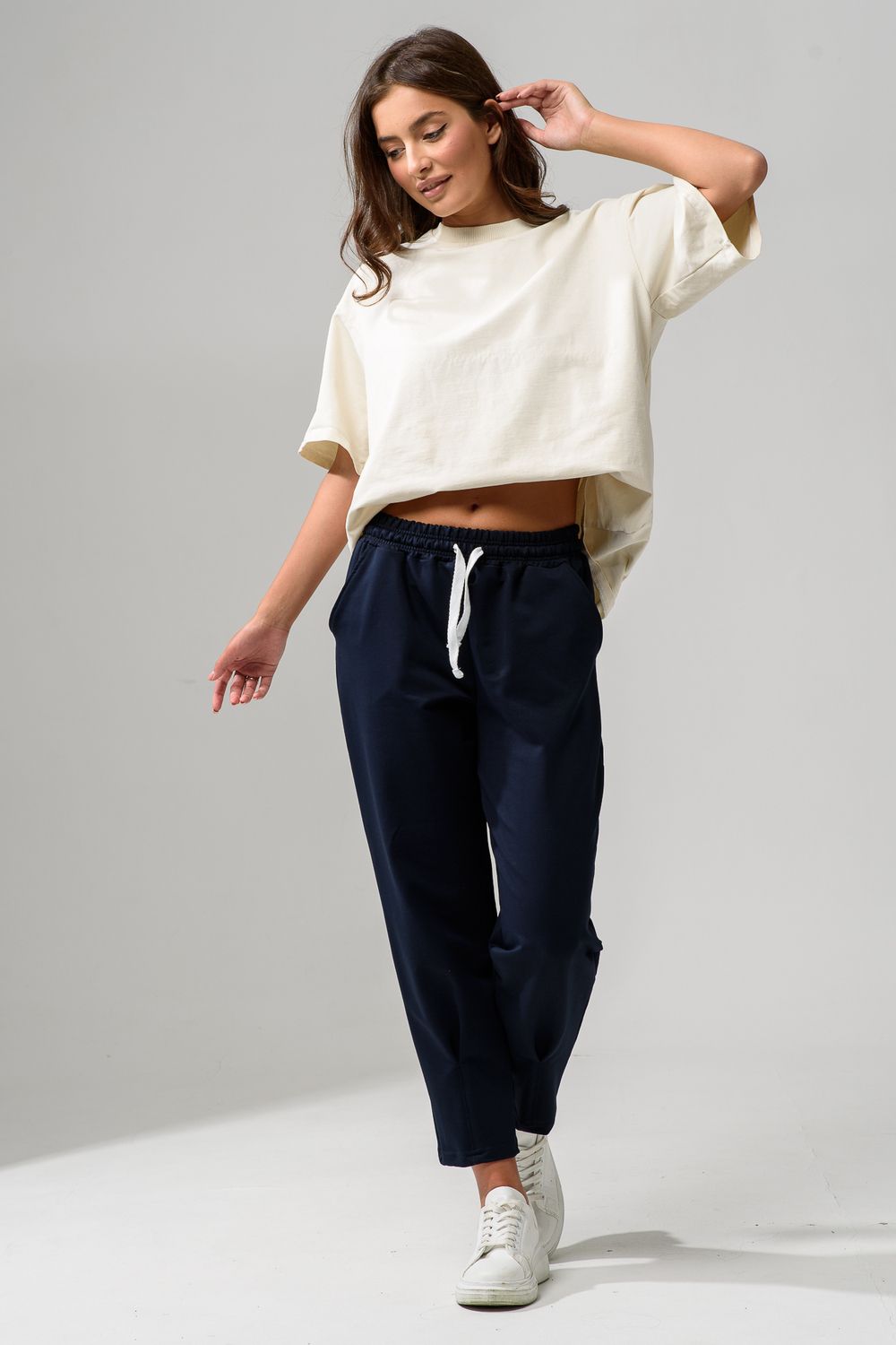 67166О брюки женские - темно-синий