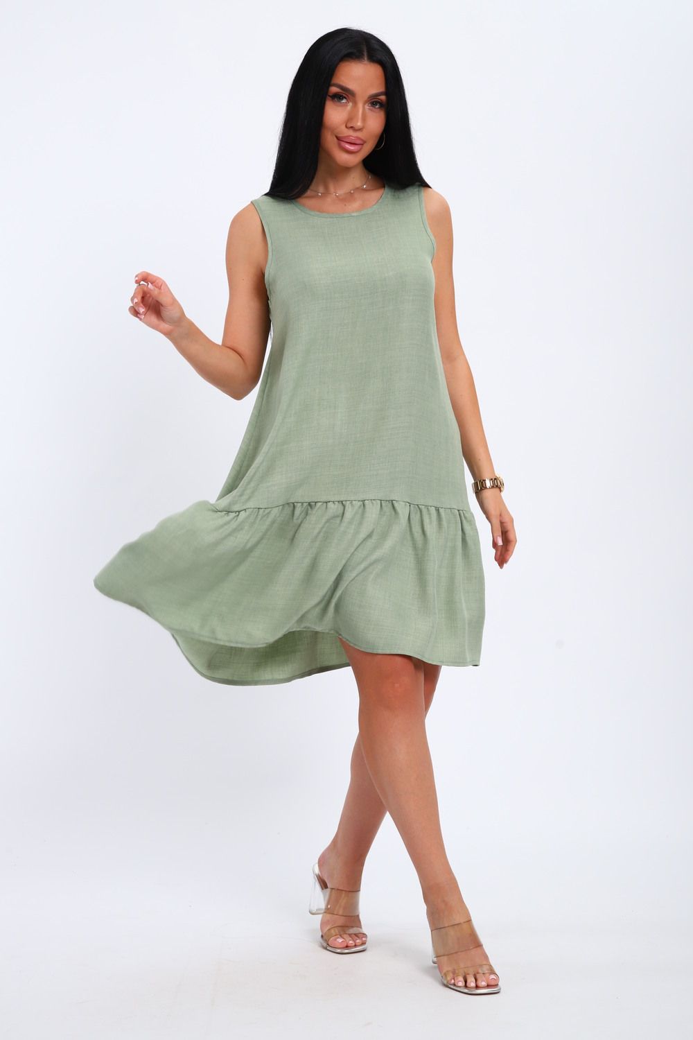 Сарафан 003 женский - оливковый