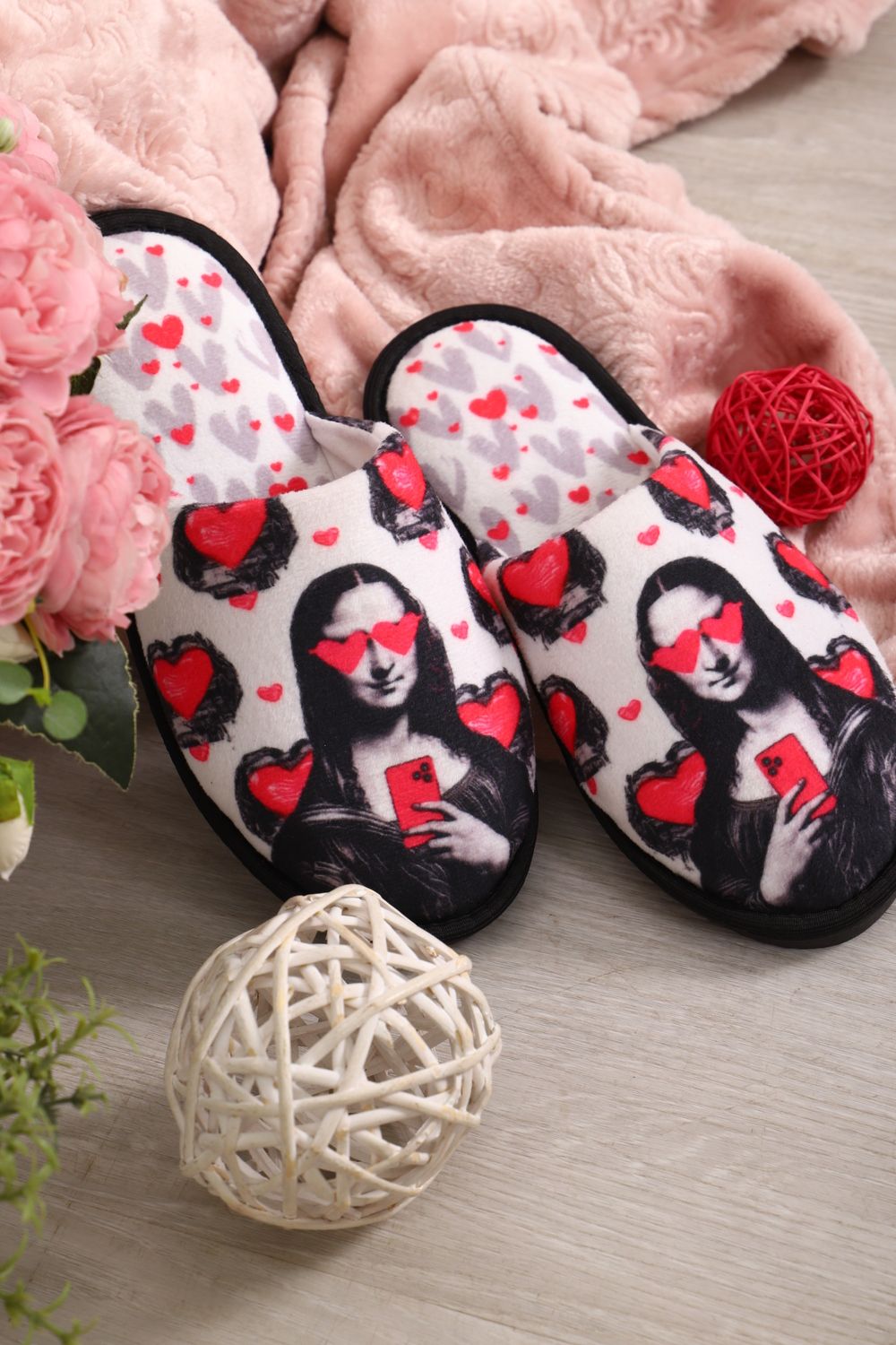 Тапки Лиза - белый/розовый