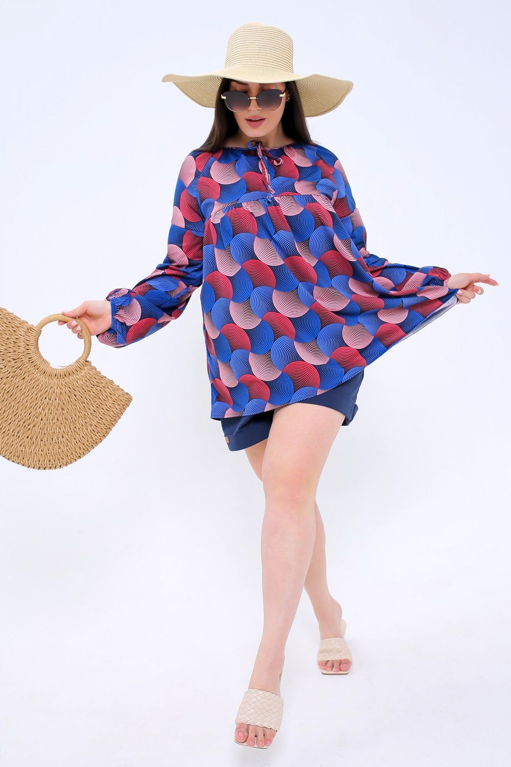 Туника девочки - розовый/синий