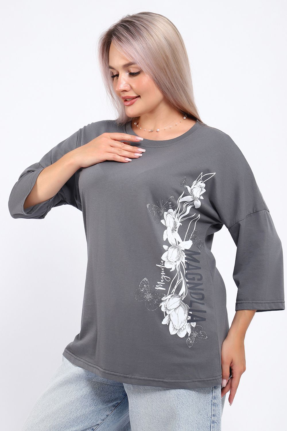 Туника 80045 - серый