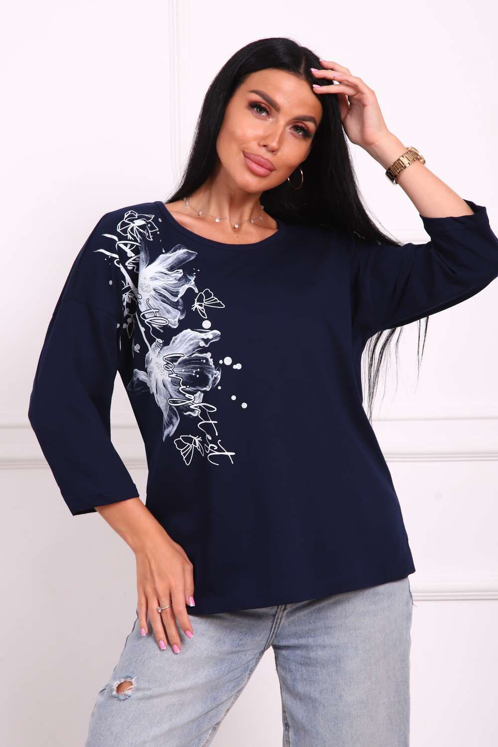 29524 туника женская - черно-синий