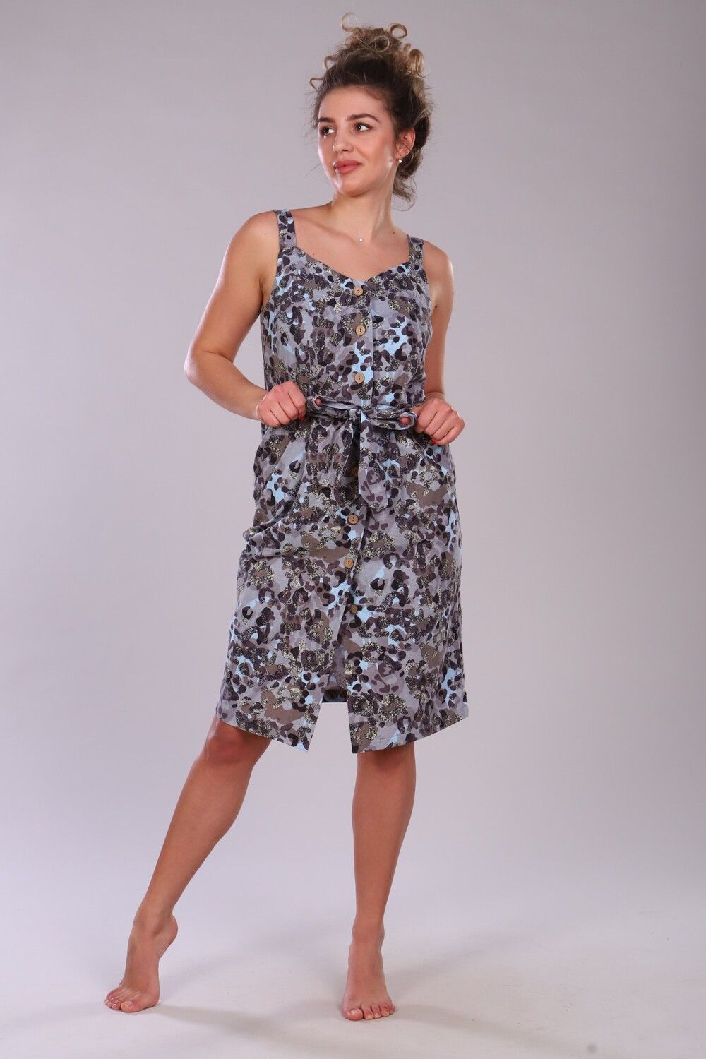 Сарафан на бретелях женский 16 - серый