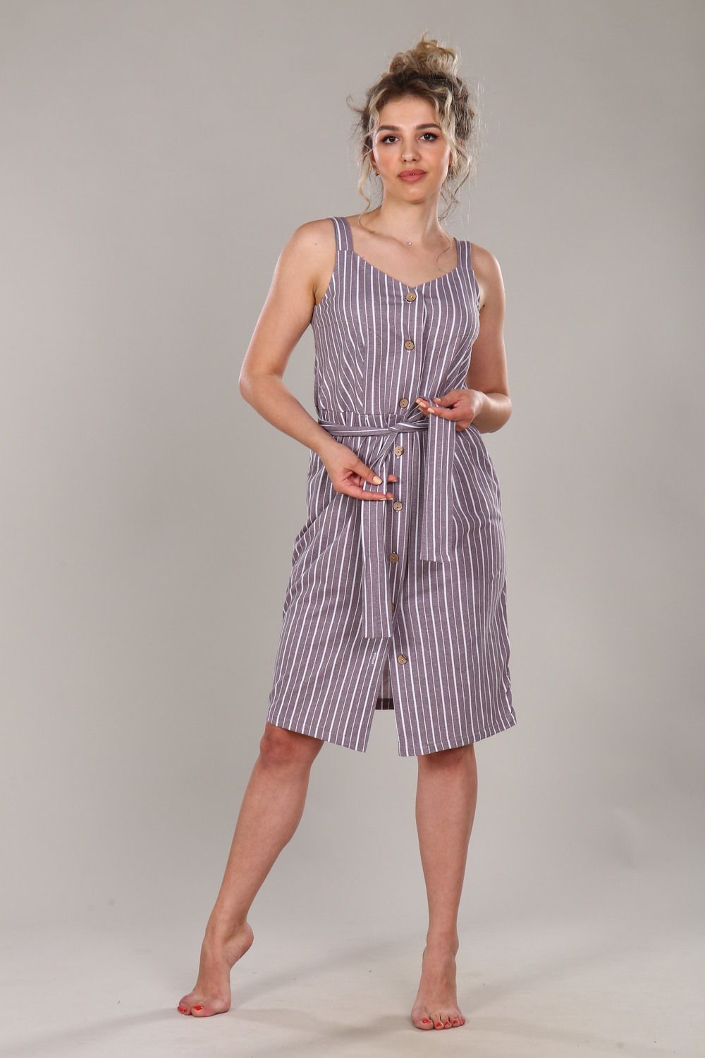 Сарафан на бретелях женский 16 - лавандовый