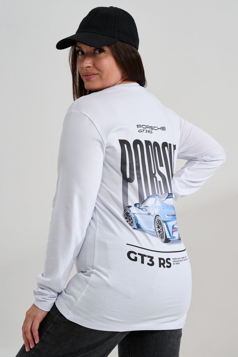 8562 футболка с дл.рукавом унисекс - белый+ковер