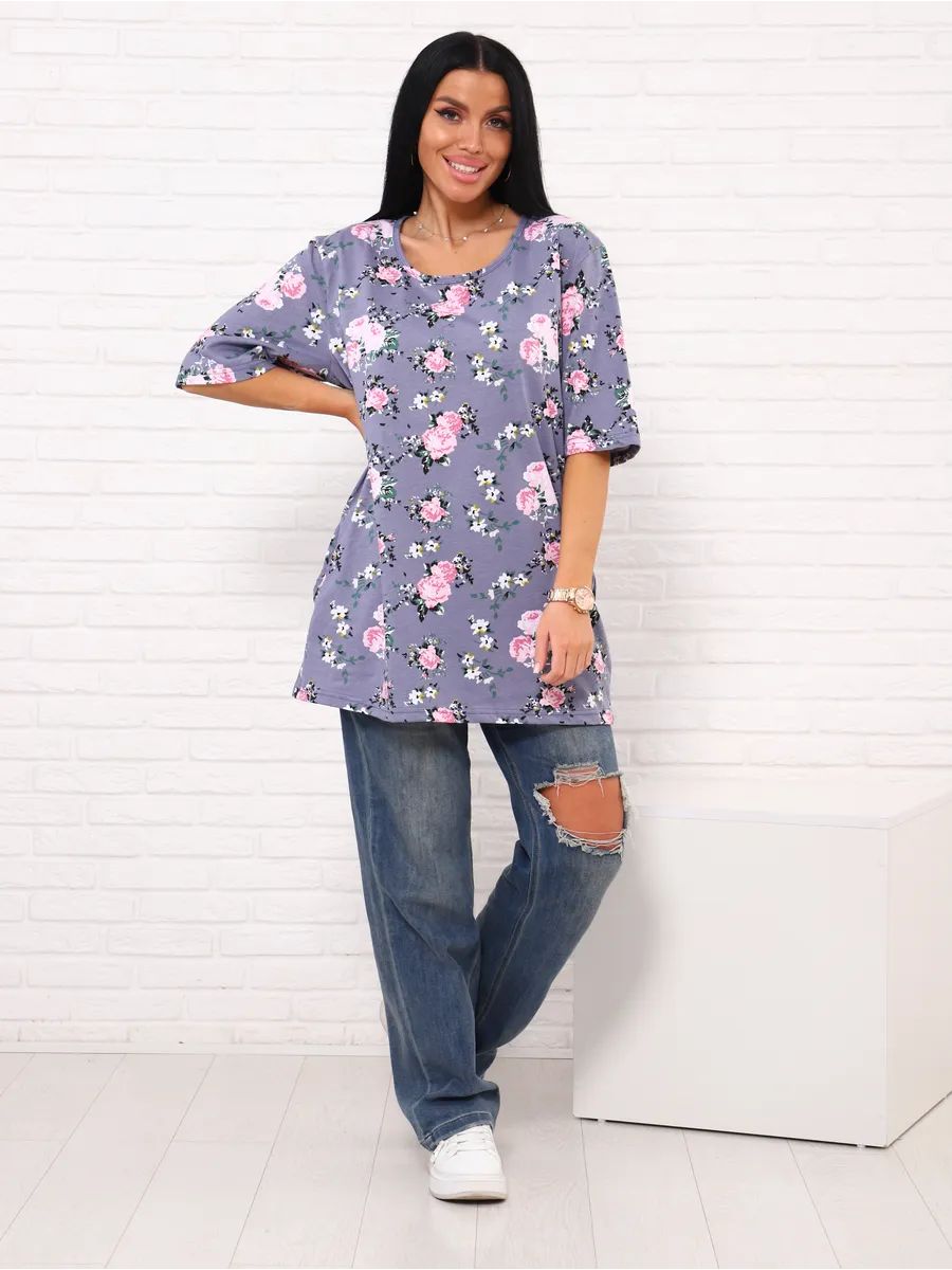 Футболка Арт. 700 - Сиреневый Розовый