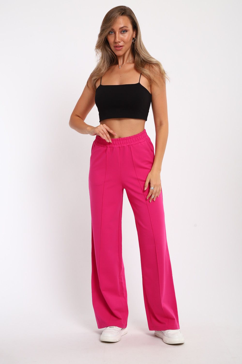 83914 брюки палаццо женские - фуксия