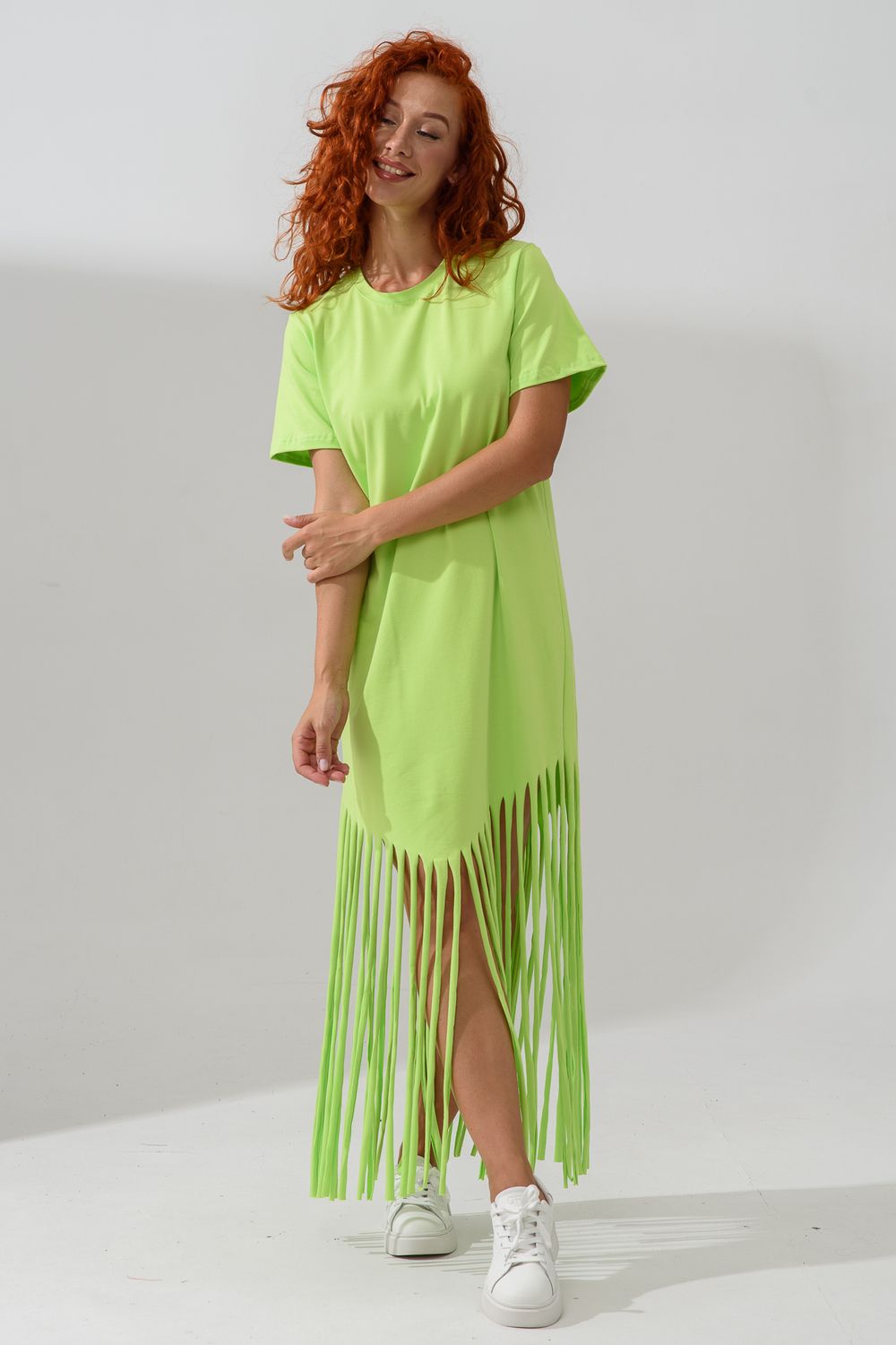 7477 Платье женское - зеленый неон