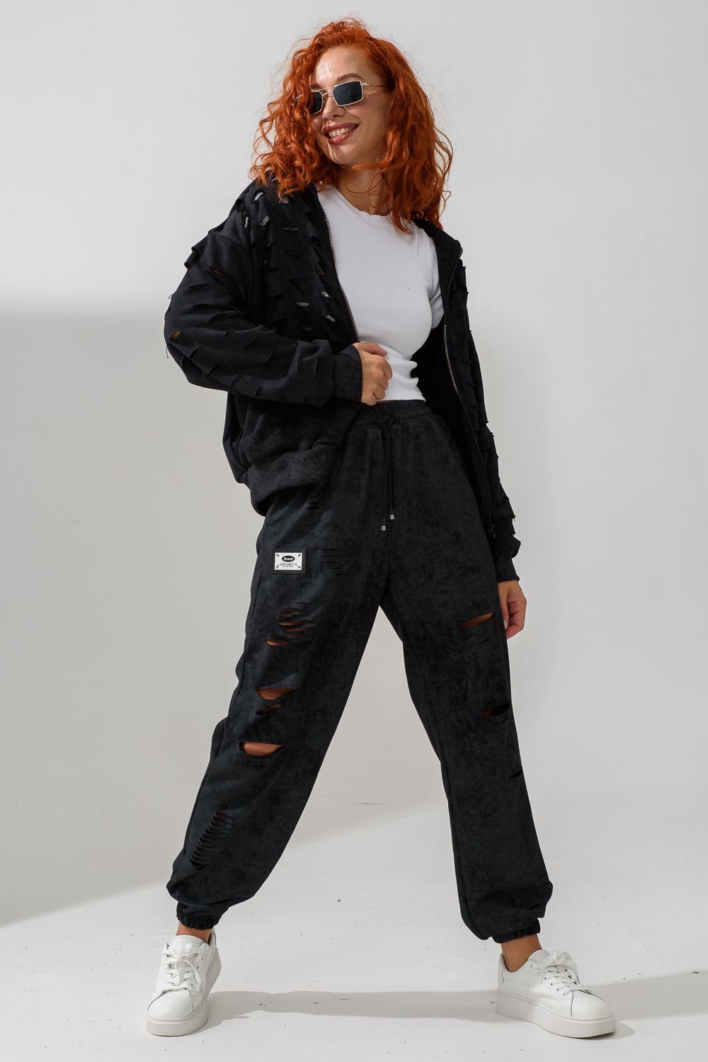 67181 толстовка женская - винтаж черный