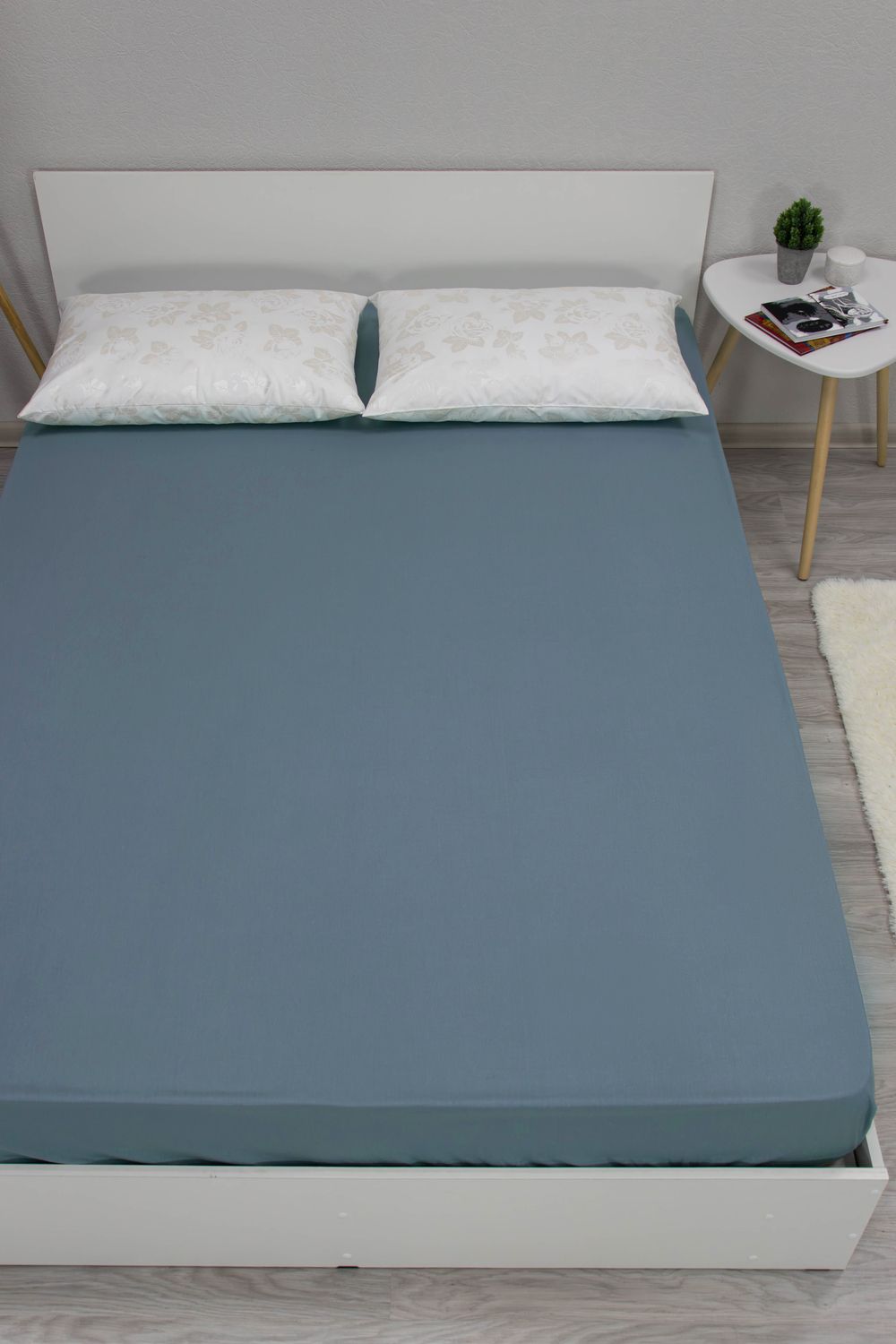 Простыня на резинке Деним 180х200  бязь 120гр/м Текстильная коллекция - деним