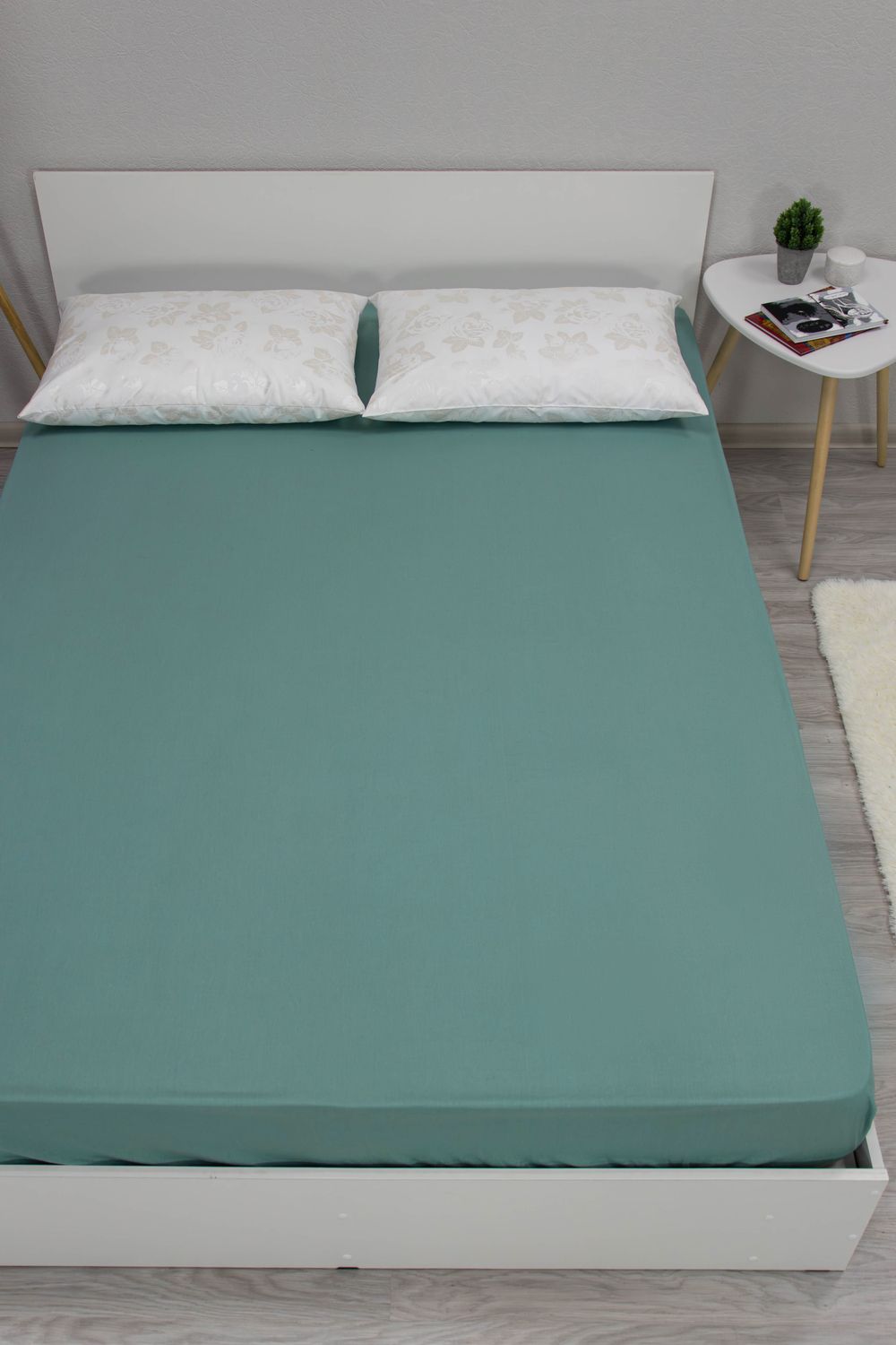 Простыня на резинке аквамарин 180х200  бязь 120гр/м Текстильная коллекция - аквамарин