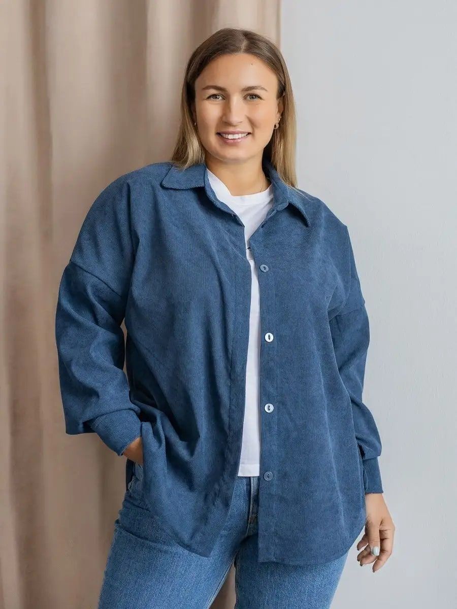 Рубашка женская вельвет РЖМ-01 - синий