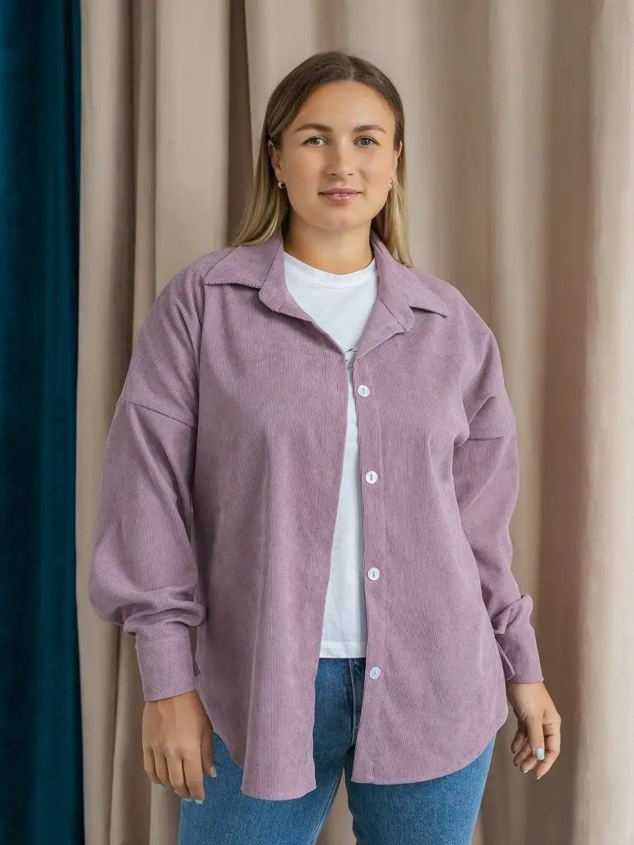 Рубашка женская вельвет РЖМ-01 - сиреневый