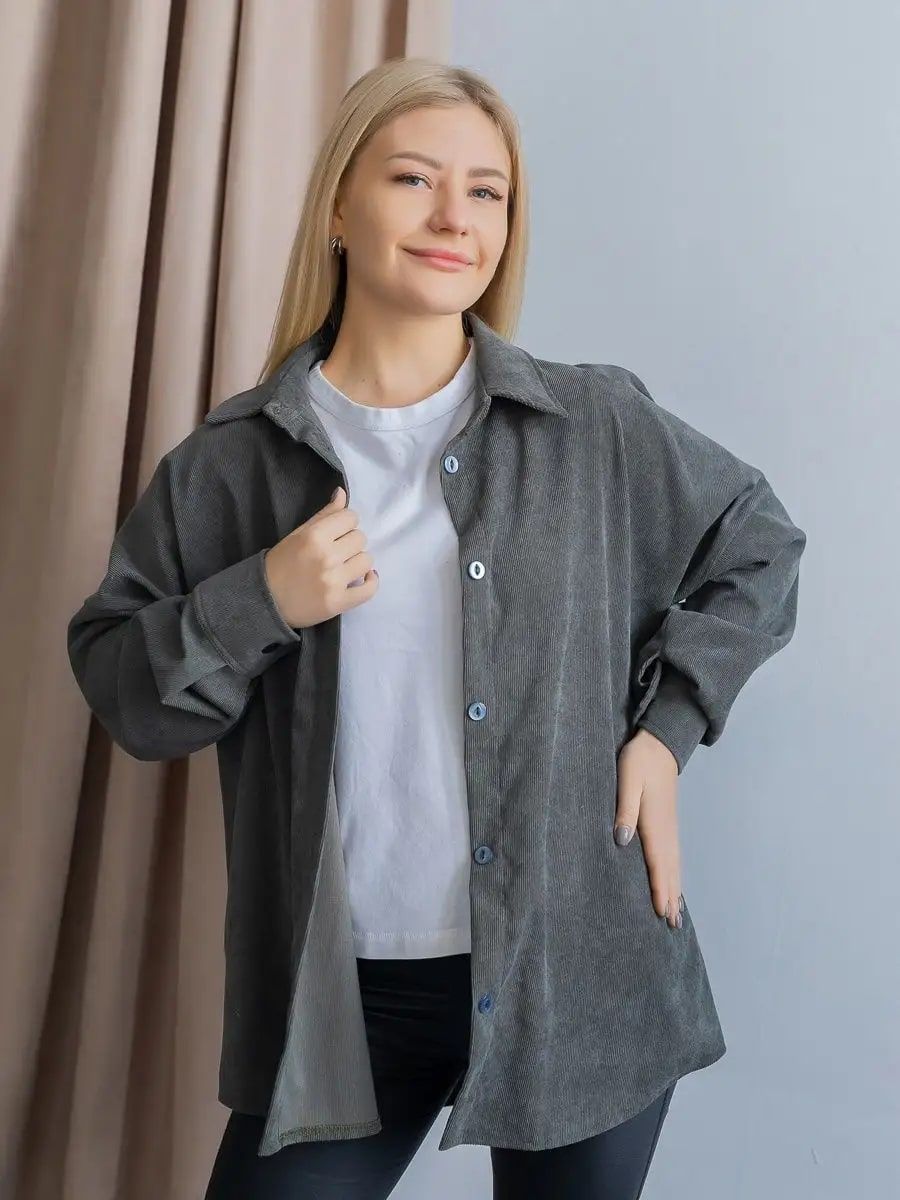 Рубашка женская вельвет РЖМ-01 - хаки